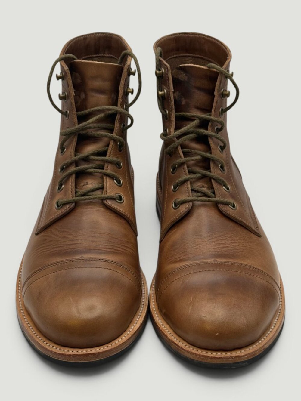 Oak Street Bootmakers Trench Boot Size 9 Natural Chromexcel Cap Toe